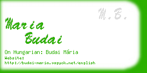 maria budai business card